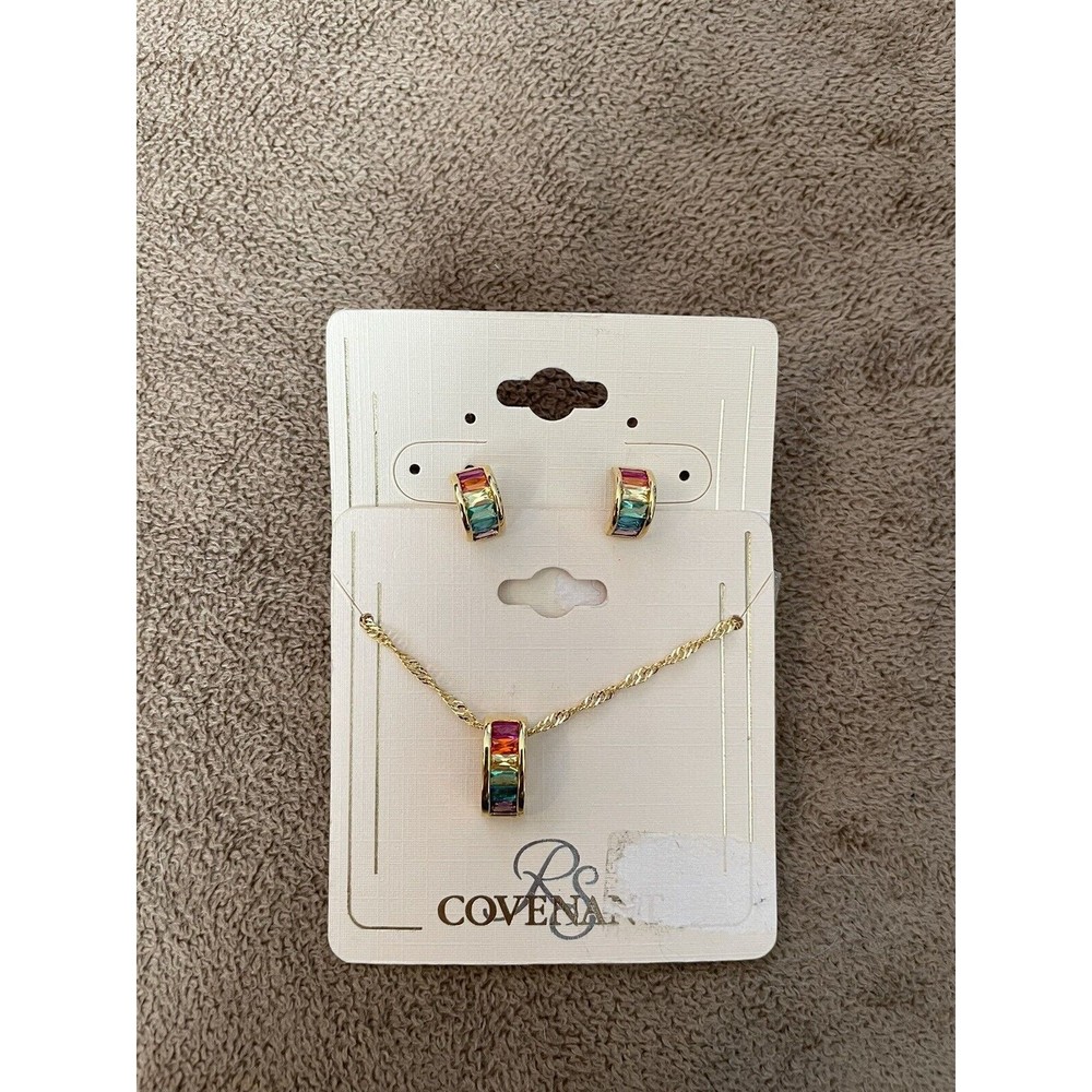 NWT RS Covenant Rainbow Necklace & Earrings